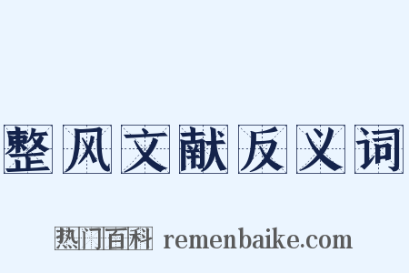 整风文献反义词是什么意思的图片